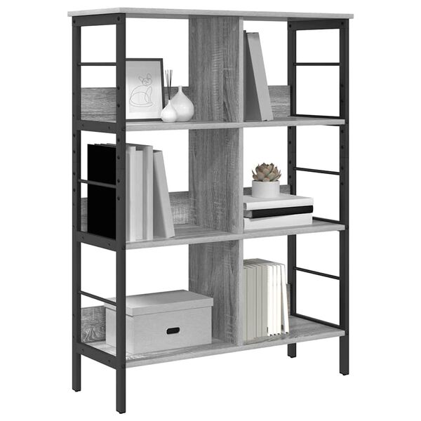 vidaXL Bookshelf Grey Sonoma 82 x 32 x 112 cm Engineered Wood