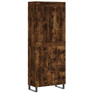 vidaXL Highboard Smoked Oak 69.5x34x180 cm Engineered Wood