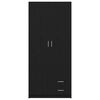 vidaXL Wardrobe with Drawer Black Oak 80 x 52 x 180 cm Engineered Wood
