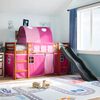vidaXL Kids' Loft Bed with Tunnel Pink 80x200 cm Solid Wood Pine