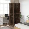 vidaXL Room Divider 3 Panels Dark Brown Solid Wood Paulownia