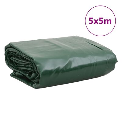 vidaXL Tarpaulin Green 5x5 m 650 g/m²