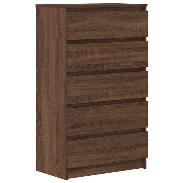 vidaXL Drawer Cabinet Brown Oak 60x36x103 cm Engineered Wood