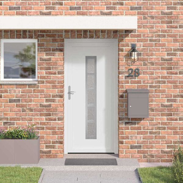 vidaXL Front Door White PVC