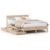 vidaXL Bed Frame without Mattress 150x200 cm King Size Solid Wood Pine