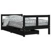 vidaXL Kids Bed Frame with Drawers Black 80x160 cm Solid Wood Pine