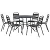 vidaXL Stackable Garden Chair Set 7 pcs Anthracite Powder-coated Steel