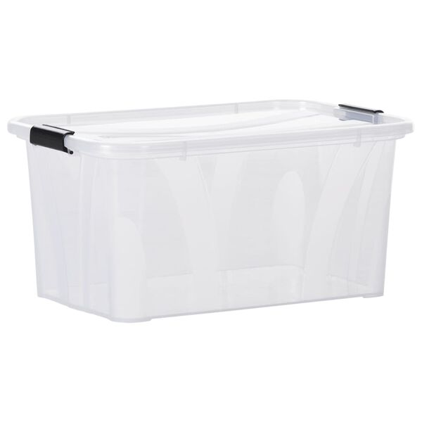 vidaXL Storage Boxes with Lids 2 pcs Transparent 14 L