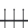 vidaXL Garden Fence with Spear Top Steel 1248x120 cm Black