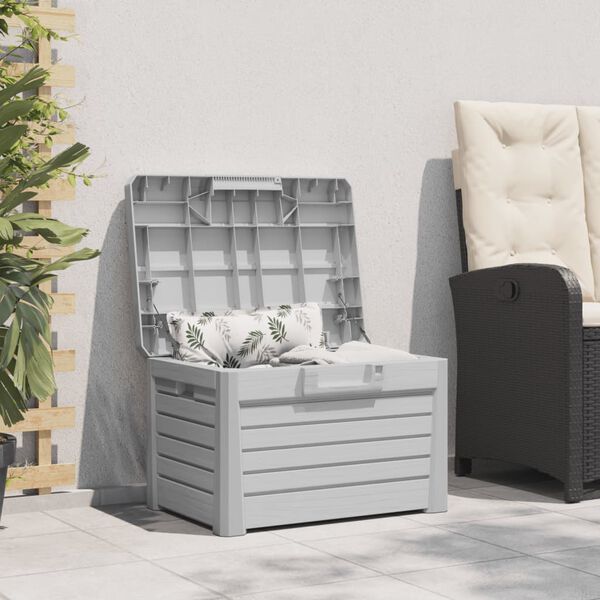 vidaXL Outdoor Cushion Box Grey 73x50.5x46.5 cm Polypropylene