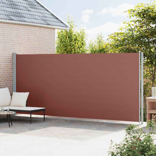 vidaXL Patio Retractable Side Awning 200x600 cm Brown