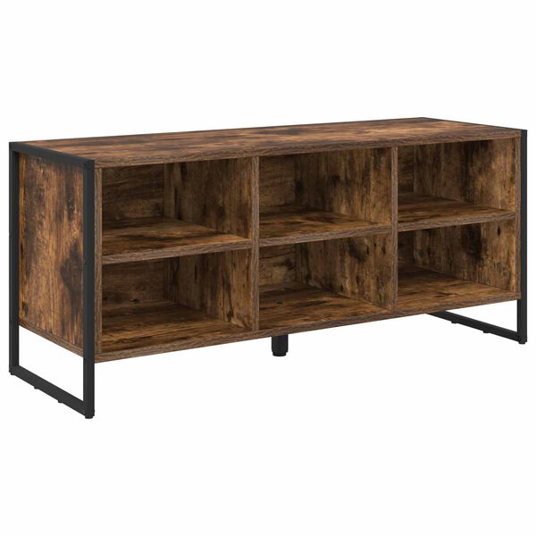 vidaXL Shoe Cabinet Smoke Oak 100 x 35 x 44 cm Engineered Wood