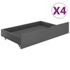vidaXL Bed Frame without Mattress Dark Grey Solid Wood Pine 140x200 cm (322205+2x321990)