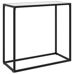 vidaXL Console Table White 80x35x75 cm Tempered Glass