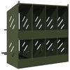 vidaXL Chicken Nesting Box with 8 Compartments Olive Green Metal