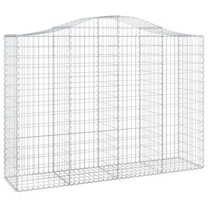 vidaXL Arched Gabion Basket 200x50x140/160 cm Galvanised Iron