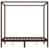 vidaXL Canopy Bed Frame without Mattress Dark Brown Pine Wood 140x200 cm (283271+321988)