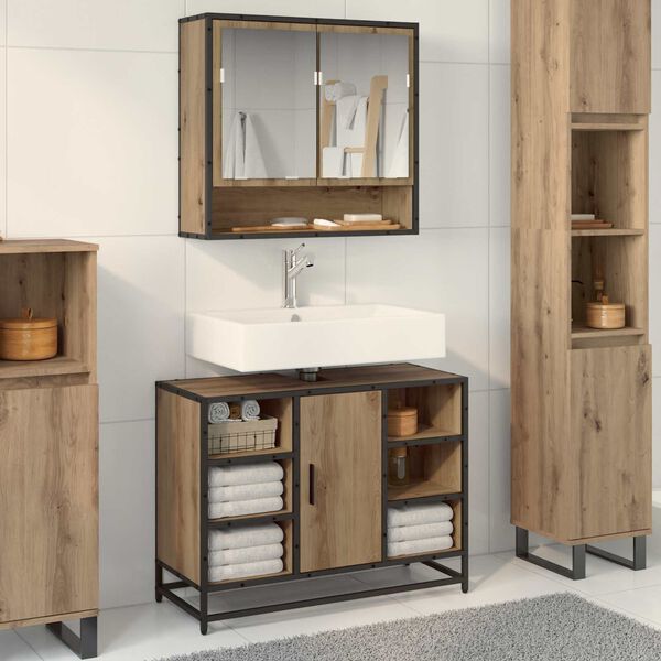 vidaXL Bathroom Cabinet Artisan Oak 80 x 33 x 60 cm Engineered Wood