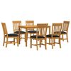 vidaXL Dining Set 7 pcs Black Solid Oak Wood