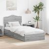 vidaXL Storage Bed with Drawer Grey Sonoma 70 x 190 cm Engineered Wood