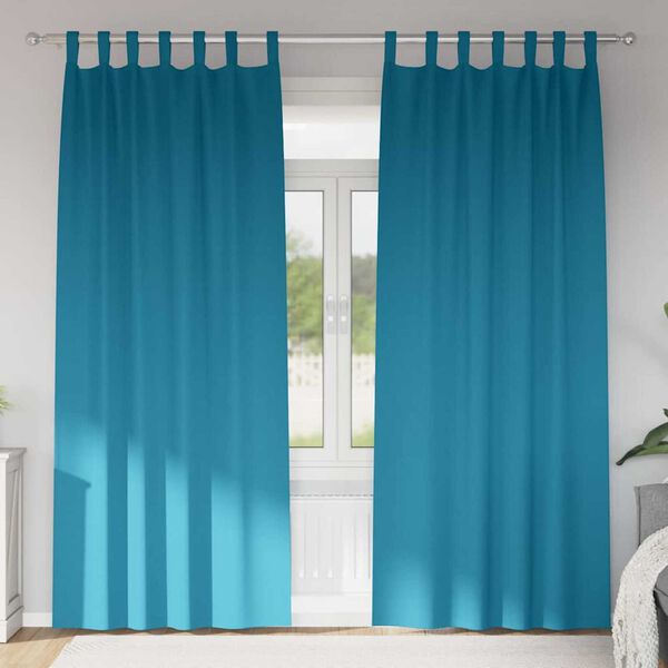vidaXL Blackout Curtains with Rings 2 pcs Turquoise 225 x 140 cm