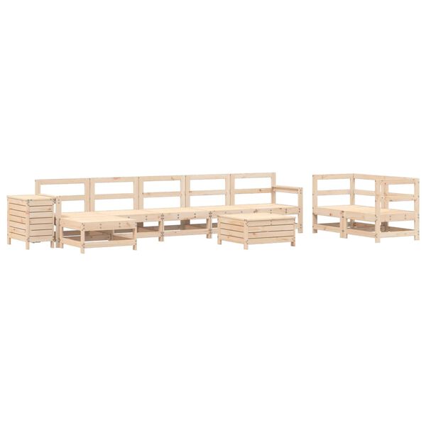 vidaXL 10 Piece Garden Sofa Set Solid Wood Pine