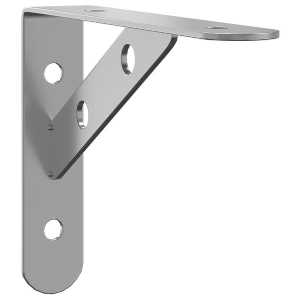 vidaXL Shelf Brackets 4 pcs 15x2.5x11.5 cm Silver Stainless Steel