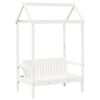 vidaXL Bed and Bench Set with Roof without Mattress White 80x200 cm