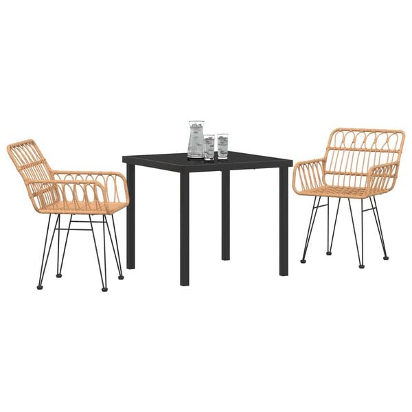 vidaXL Garden Dining Set 5 pcs Brown Powder-Coated Steel