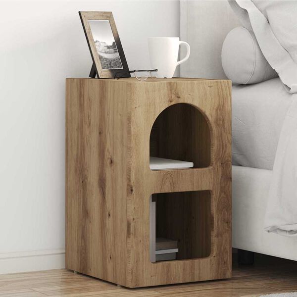 vidaXL Bedside Table Artisan Oak 29.5 x 33.5 x 50 cm Engineered Wood