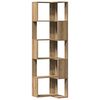 vidaXL Corner Bookcase 5-Tier Artisian Oak 50x50x179 cm Engineered Wood