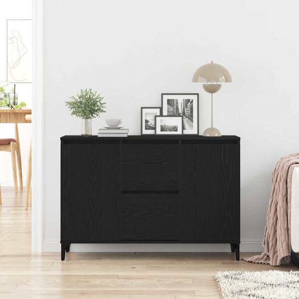 vidaXL Sideboard Black Oak 104 x 35 x 70 cm Engineered Wood