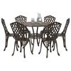 vidaXL Garden Dining Set 7 pcs Bronze Aluminium