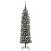 vidaXL Artificial Slim Christmas Tree Green and white 150 cm
