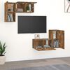 vidaXL 4 Piece TV Cabinet Set Smoked Oak Engineered Wood