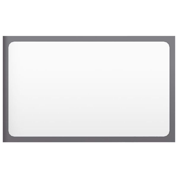vidaXL Bathroom Mirror High Gloss Grey 60x1.5x37 cm Engineered Wood