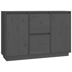 vidaXL Sideboard Grey 111x34x75 cm Solid Wood Pine