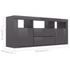 vidaXL TV Cabinet High Gloss Grey 120x30x50 cm Engineered Wood