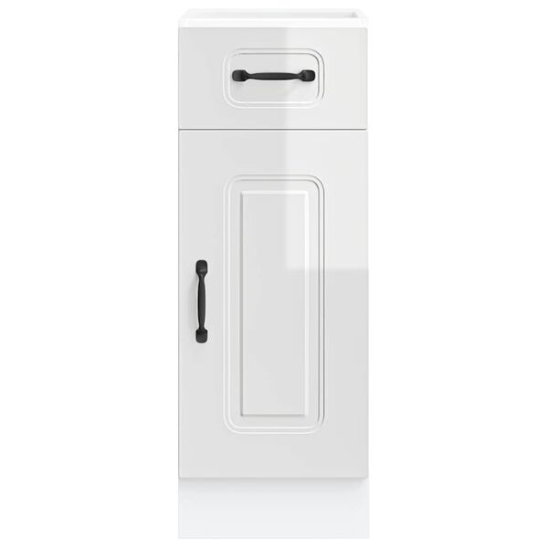 vidaXL Kitchen Base Cabinet Kalmar High Gloss White Engineered Wood