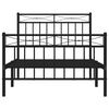 vidaXL Metal Bed Frame without Mattress with Footboard Black 100x190cm