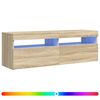 vidaXL TV Cabinet with LED Lights Sonoma Oak 120x35x40 cm