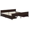 vidaXL Bed Frame without Mattress Dark Brown 180x200 cm Super King Solid Wood