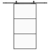 vidaXL Sliding Door with Hardware Set Black 102x205 cm ESG Glass