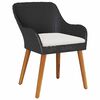 vidaXL Garden Dining Set with Cushion 3 pcs Black Poly Rattan