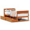 vidaXL Bed Frame without Mattress Wax Brown 100x200 cm Solid Wood Pine