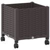 vidaXL Garden Planter with Wheels Brown 40 x 40 x 48 cm PP