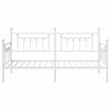 vidaXL Daybed Frame with Headboard White 90 x 200 cm Steel