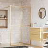 vidaXL Walk-in Shower Wall with Clear ESG Glass Gold 118x195 cm