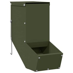 vidaXL Rabbit Feeder Olive Green 12.5 x 26 x 28.5 cm Cold-Rolled Steel