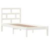 vidaXL Bed Frame without Mattress White Small Single Solid Wood